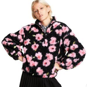 NWT! Women's Floral Print Sherpa Jacket - Sandy Liang x Target Pink/Black M